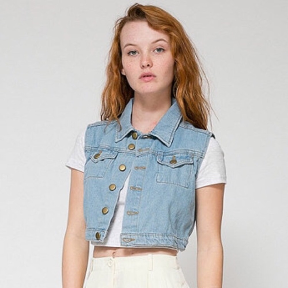 American Apparel Light Blue Denim Vest